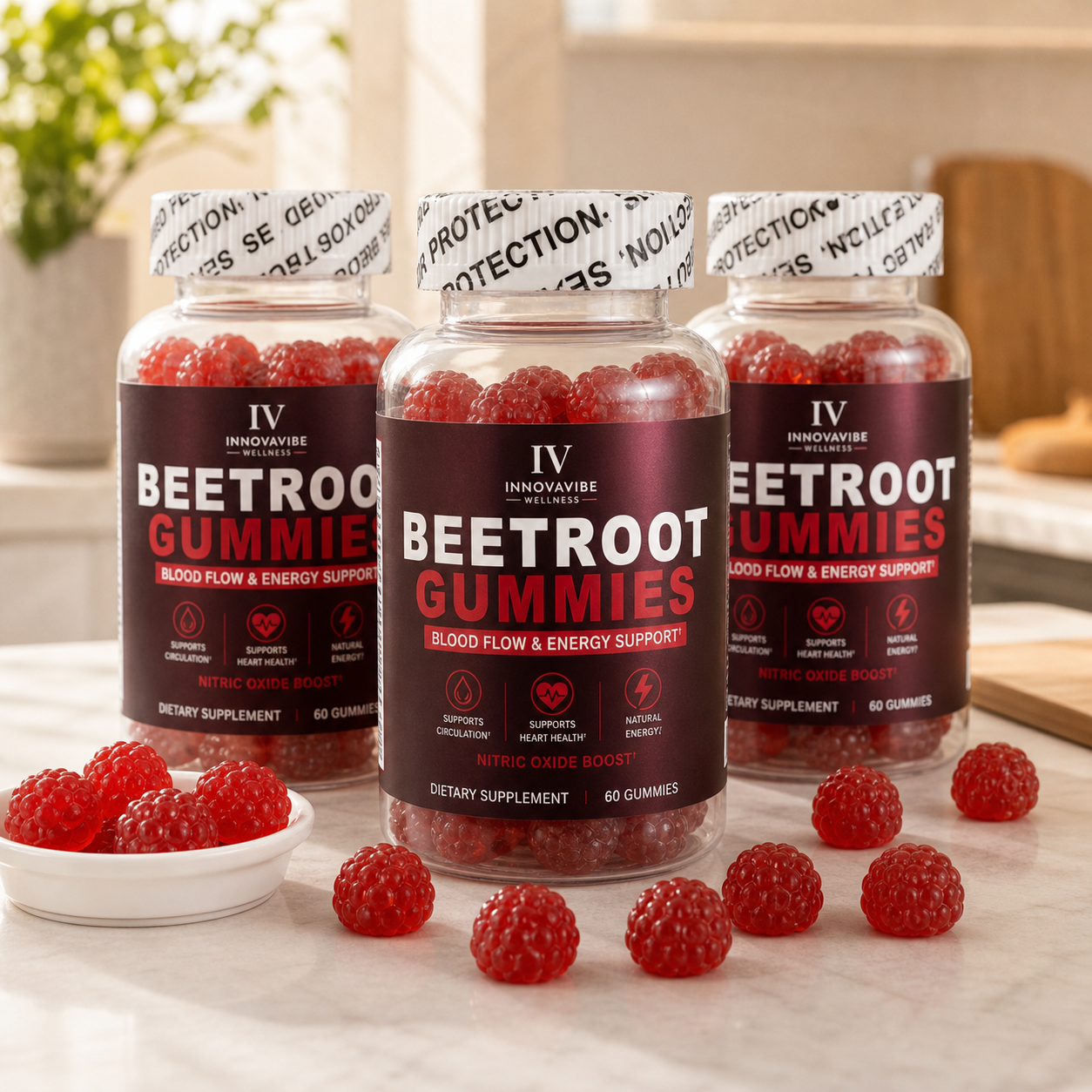 INNOVAVIBE Flow Gummies 3-Pack | Beetroot Nitric Oxide Support