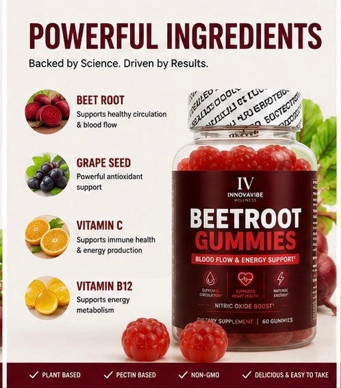 INNOVAVIBE Flow Gummies 2-Pack | Beetroot Nitric Oxide Support