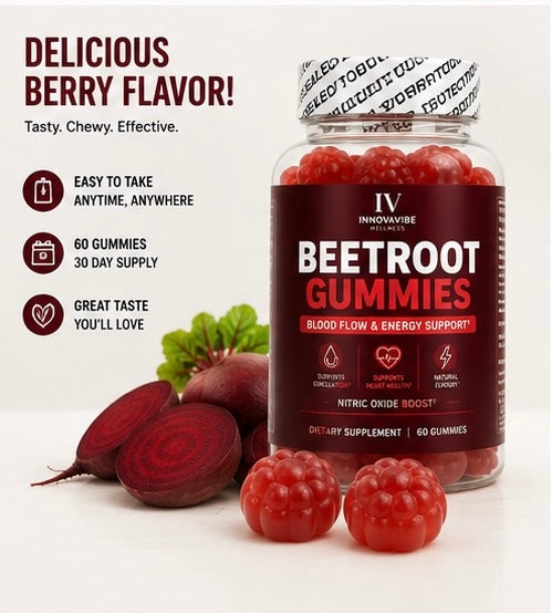 INNOVAVIBE Flow Gummies 3-Pack | Beetroot Nitric Oxide Support