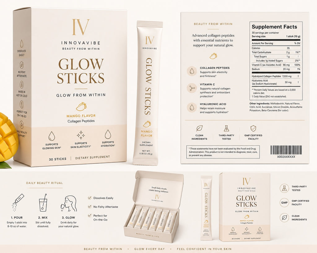 INNOVAVIBE Glow Sticks | Mango Collagen Peptides